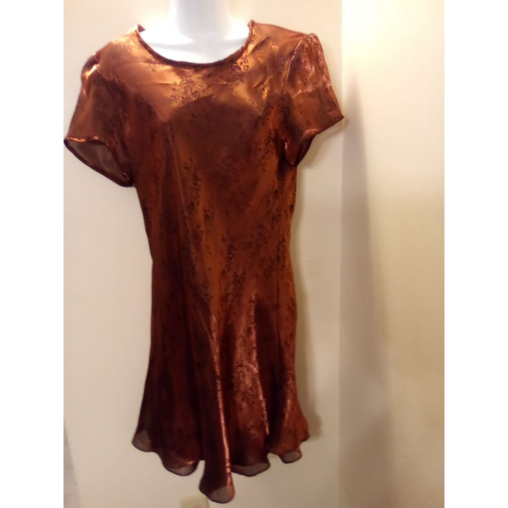 KARIN STEVENS Dress NEW NO TAG BRONZE SIZE 14 - Picture 6 of 8